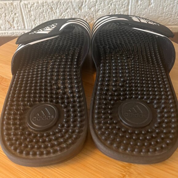 Adidas Adissage Slides Sandal Black/White/Black F35580 Men Sz 6; Women Sz 8 - Picture 4 of 5